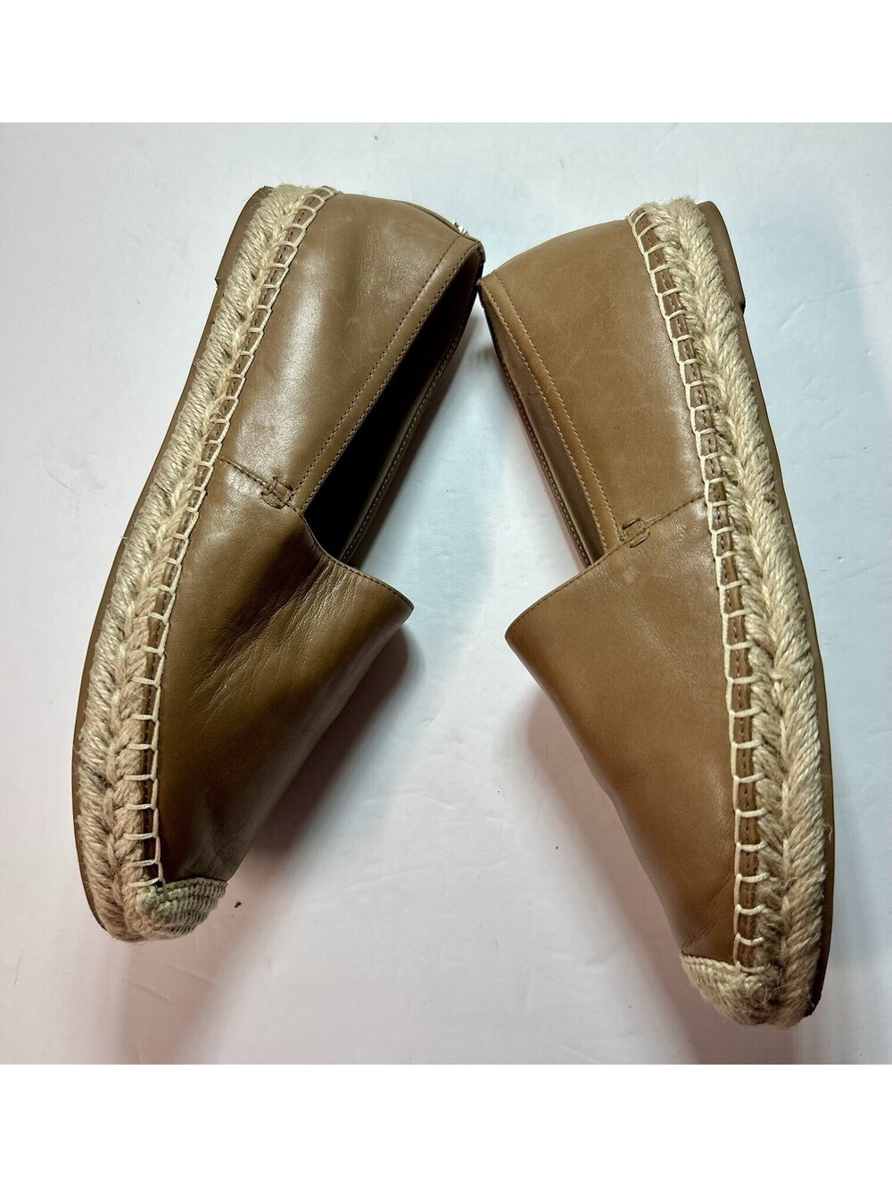 Sam Edelman Khloe Carmel Brown Soft Leather Espadrilles Slip On Size W 7.5 - Picture 3 of 6